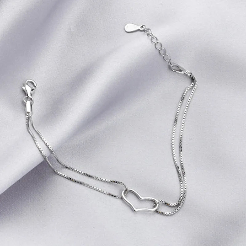Vintage Silver Heart Bracelet
