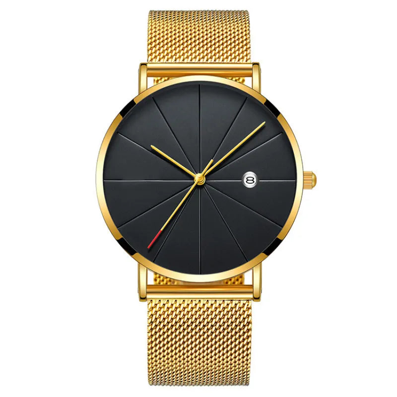 Men’s Simple Quartz Watch with Calendar – Waterproof & Modern Design