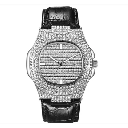 Diamond-Accent Quartz Bracelet Men Watches