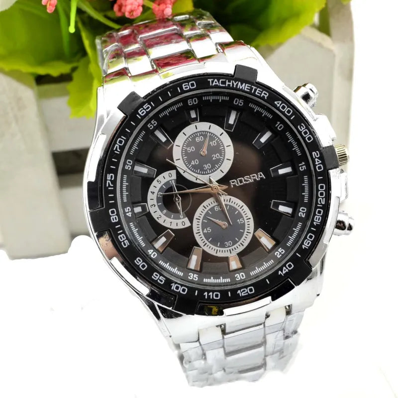 Men’s Fashion Quartz Watch – Luminous, Stainless Steel