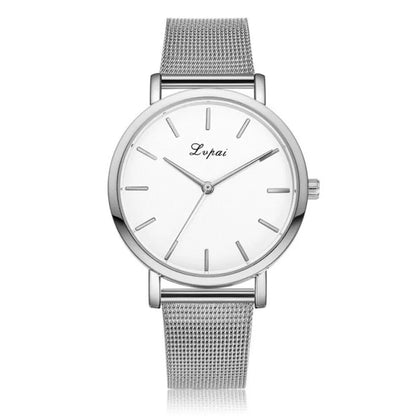 Diana | Women’s Quartz Watch – Marble Dial, Gold/Silver Mesh Band