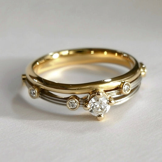 Elegant Gold Layered Ring-Lydieannejewelry