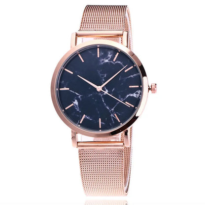 Lucia | Luxury Women’s Watch – Marble Design, Mesh Strap Quartz