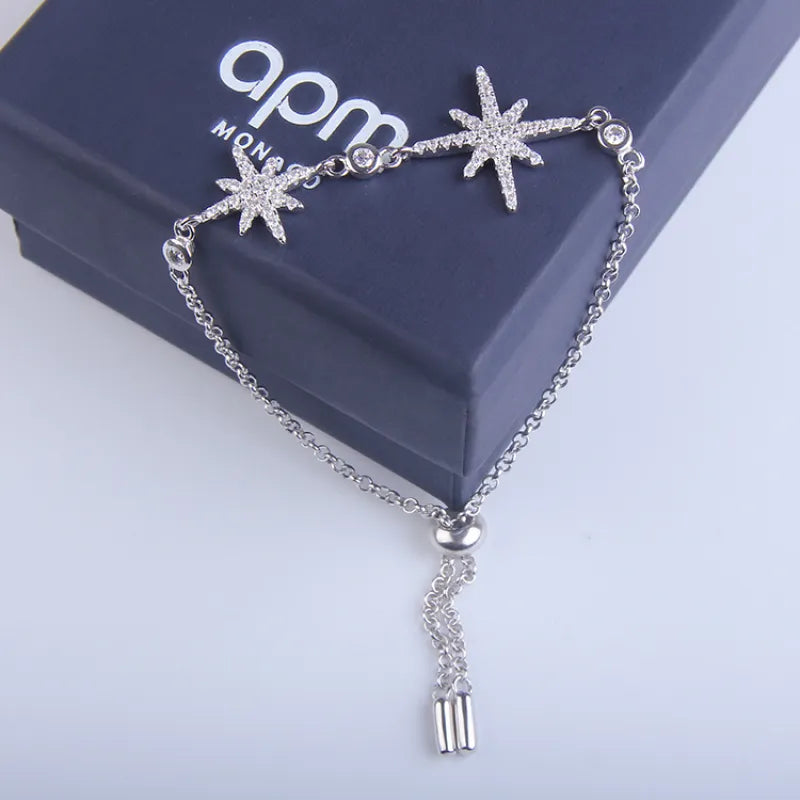 Vintage Sterling Silver Stars Bracelet