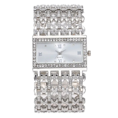 High-End Women’s Square Diamond Wristwatch