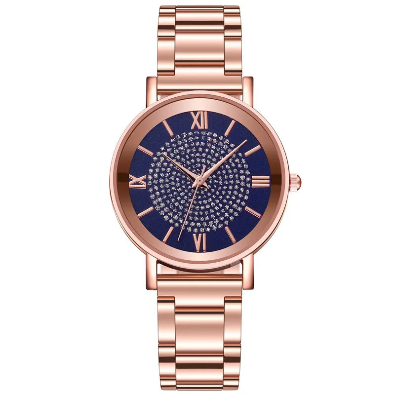 Women’s Gypsophila Crystal Quartz Watch – Elegant Floral Luxury Timepiece