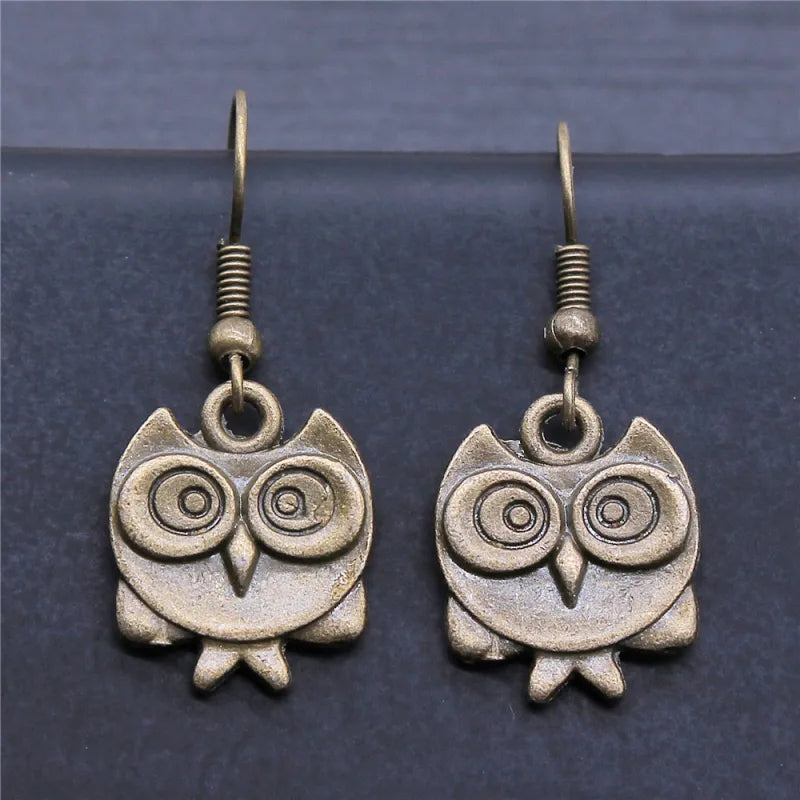 Vintage Double-Sided Owl Earrings