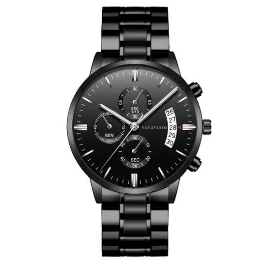 Men’s Refined Steel Quartz Watch – Calendar, Waterproof Design