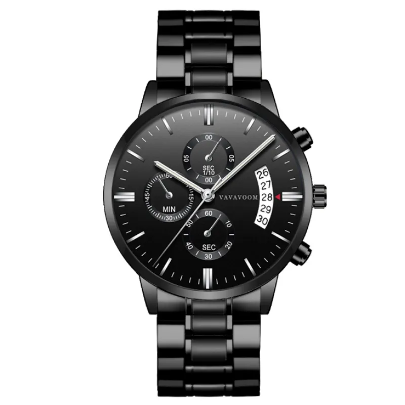 Men’s Refined Steel Quartz Watch – Calendar, Waterproof Design
