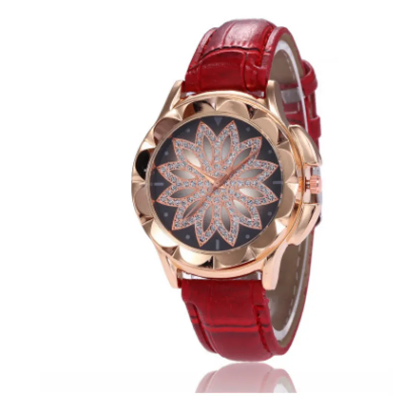 High-End Rhinestone Cross Women’s Belt Watch – Rose Gold Edition