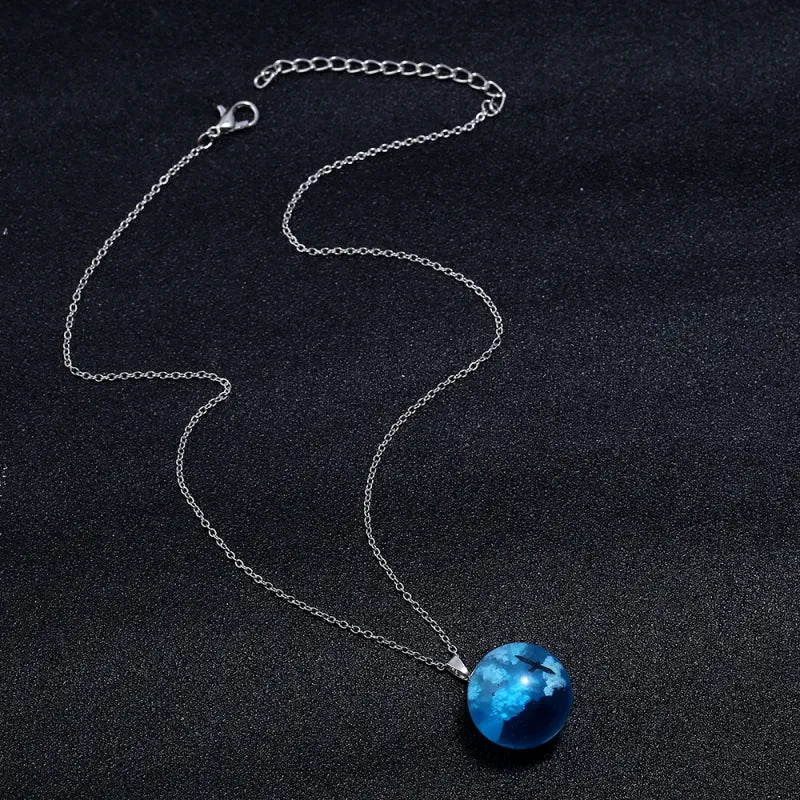 Vintage Luminous Ocean Blue Sky Necklace