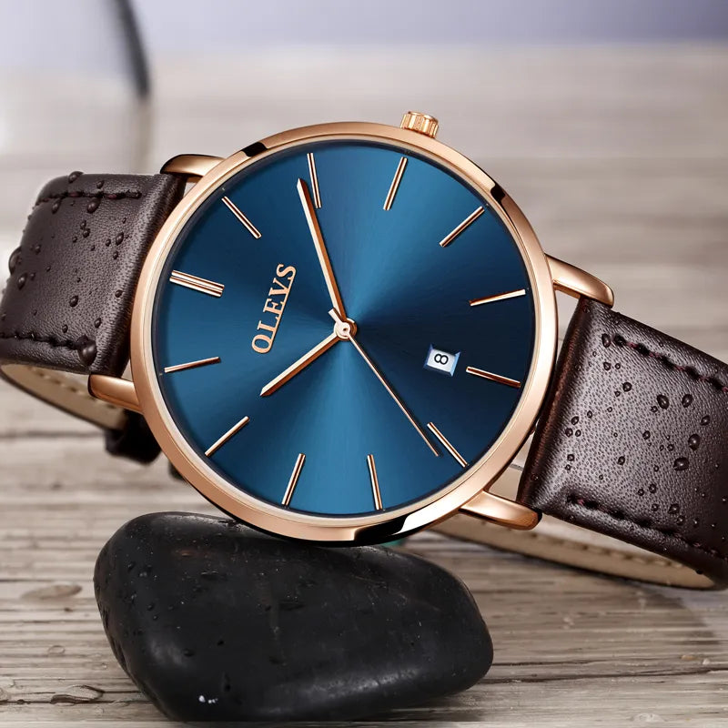 Casual Leather Quartz Watch for Men
