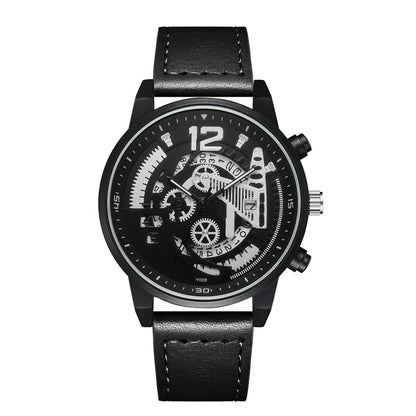 Luxury Hollowed-Out Mechanical Watch with Calendar – Fashion Automatic Timepiece