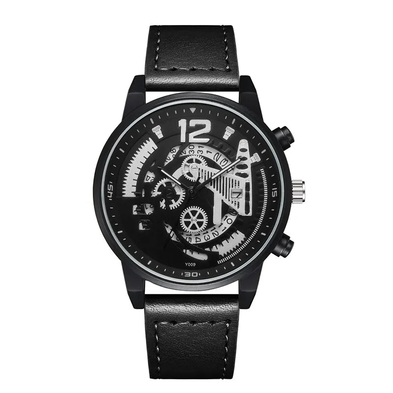 Luxury Hollowed-Out Mechanical Watch with Calendar – Fashion Automatic Timepiece