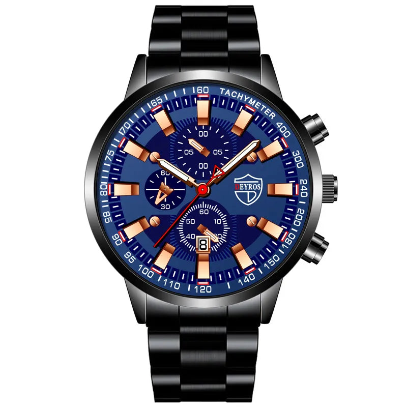 Men’s Quartz Wristwatch – Luminous, Durable Stainless Steel