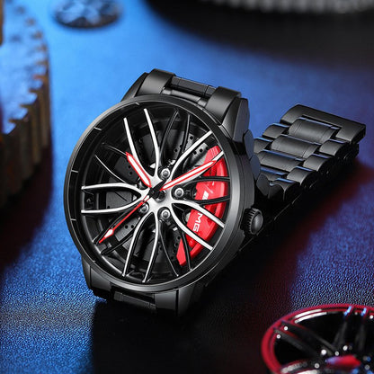 Men’s Sport Luxury Watch | Wheel-Inspired Dial & Elegant Metal Design