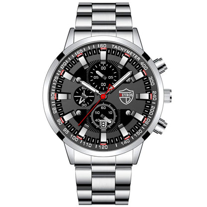 Men’s Stainless Steel Quartz Watch – Luminous Wristwatch