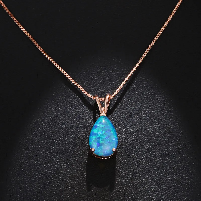 Vintage Ocean Water Drop Necklace