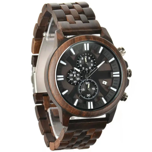 Eco-Luxury Minimalist Sandalwood Men’s Watch