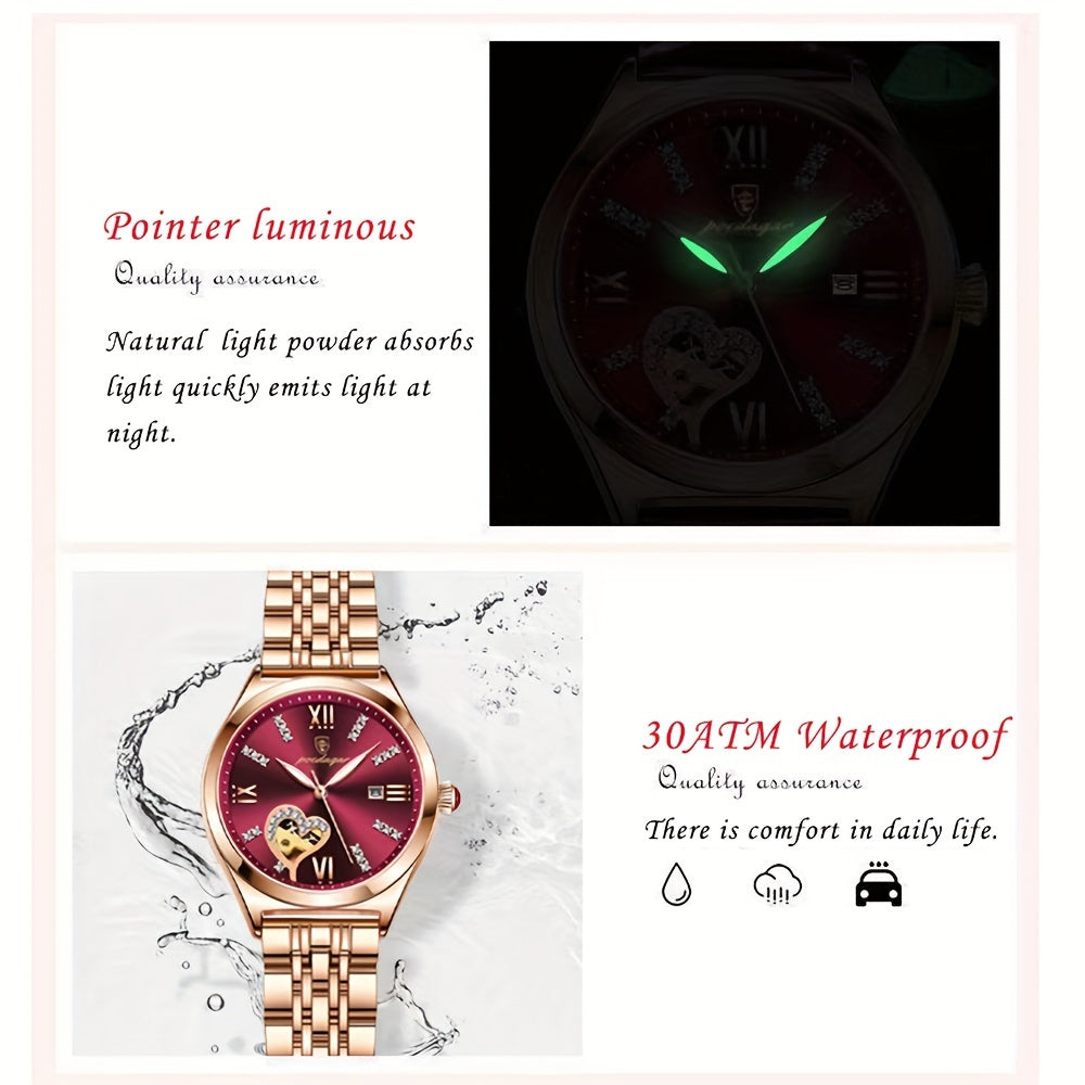 Valentina | Luxury Open-Heart Steel Watch
