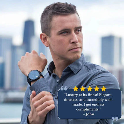 Matthew | Rectangular Men’s Watch with Silver-Tone Case