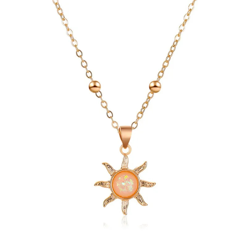 Vintage Sun Clavicle Necklace