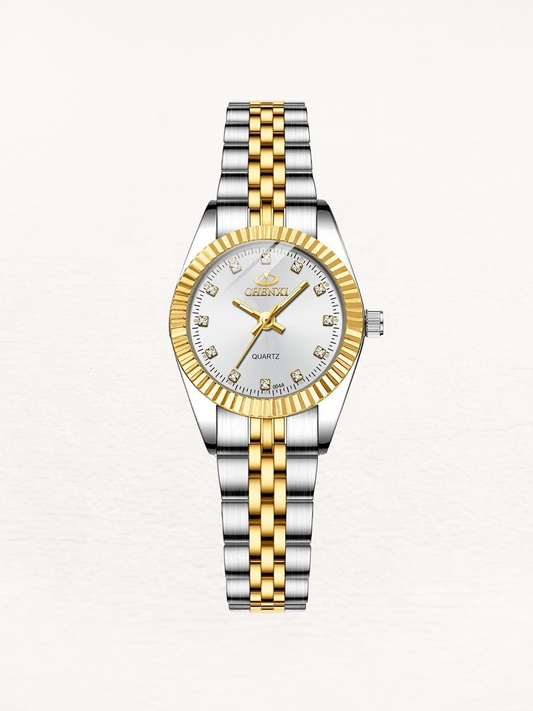 Amelie Mini women's stainless steel watch White dial Gold-silver