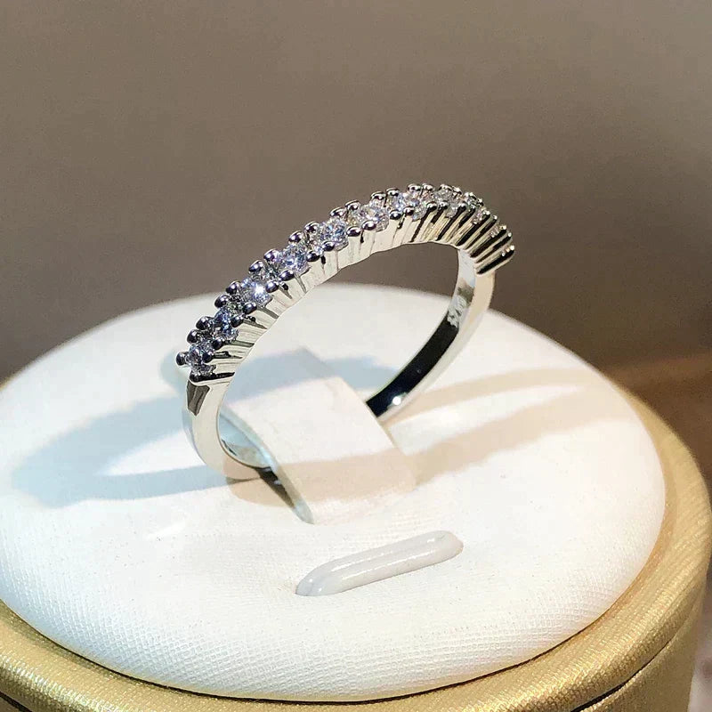 Silver Ring with Zirconia Inlay