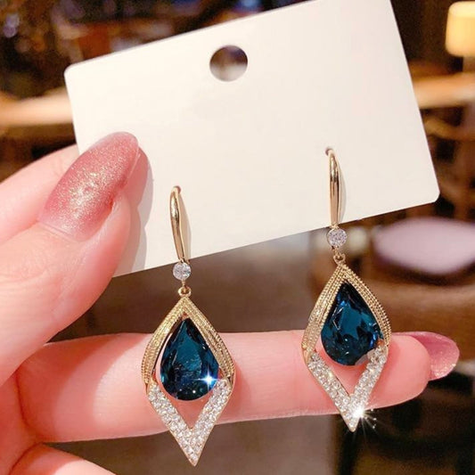 Dangling Opal Drop Earrings in Gold