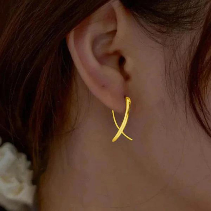 Gold Cross Earrings