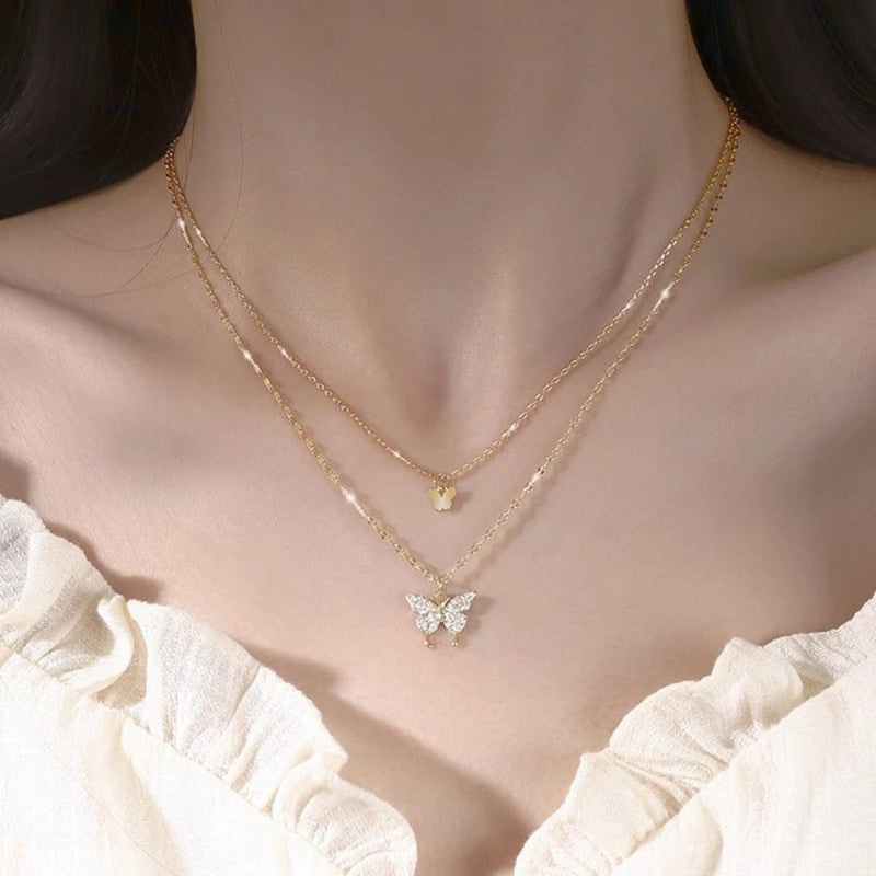 Glittering Butterfly Necklace