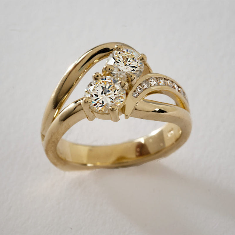 Vintage Irregular Brilliance Gold Ring-Lydieannejewelry