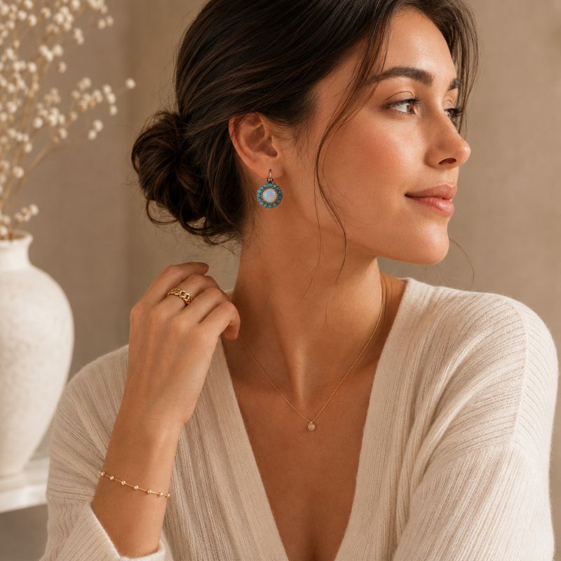 Blue Opal Drop Earrings