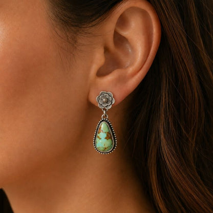 Turquoise Flower Earrings