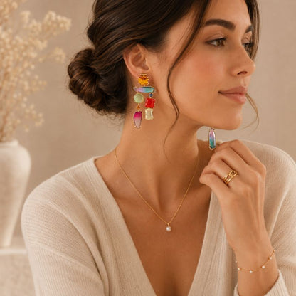 Rainbow Gemstone Earrings