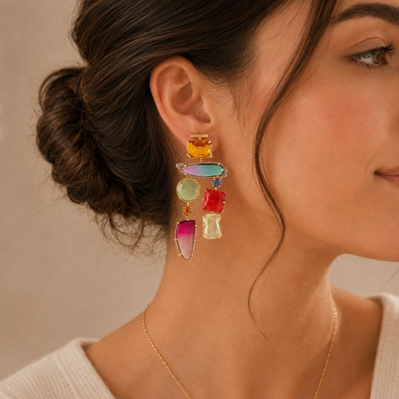 Rainbow Gemstone Earrings