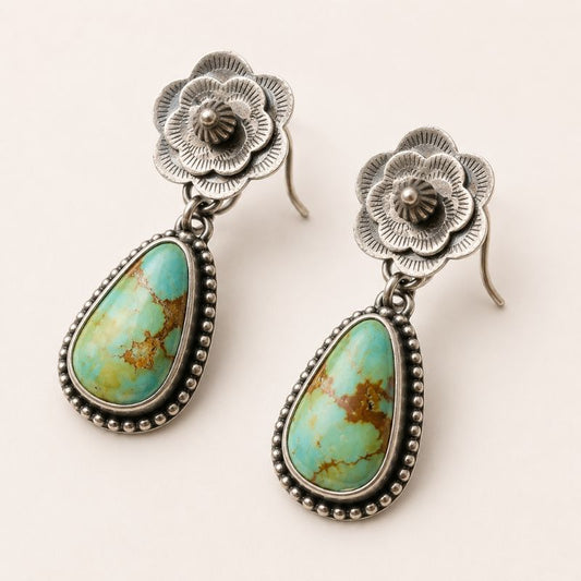 Turquoise Flower Earrings