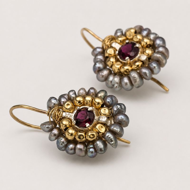 Pearl Cluster Earrings
