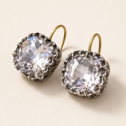 Cushion Crystal Earrings