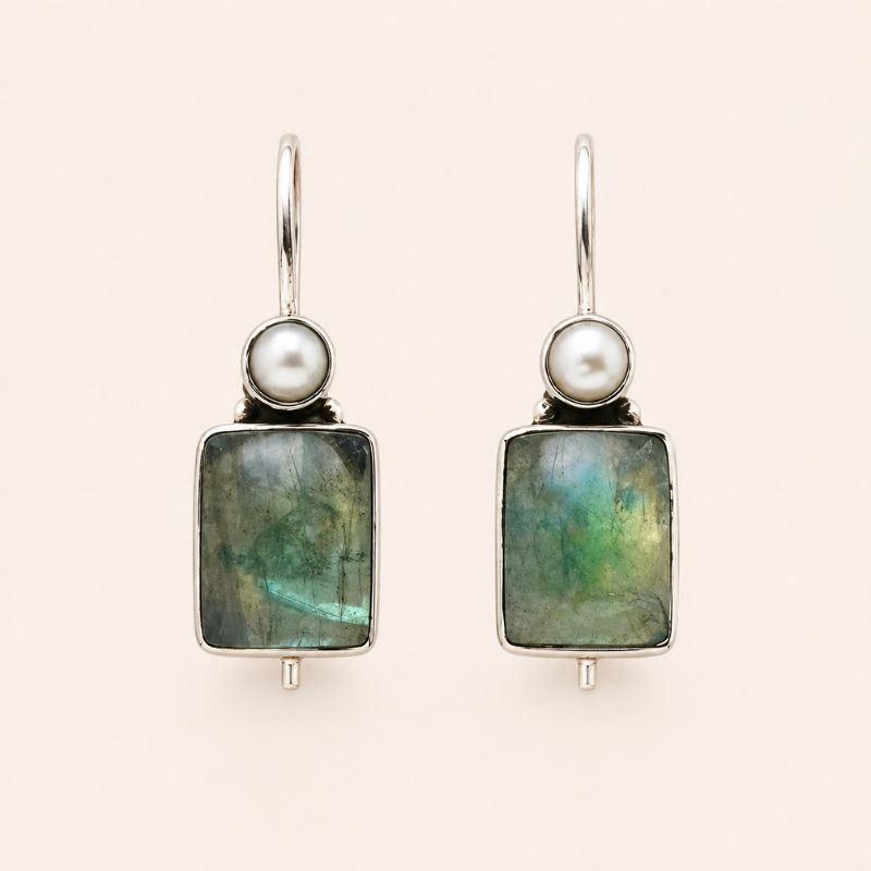 Rectangle Stone Earrings