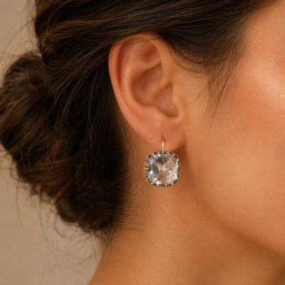 Cushion Crystal Earrings