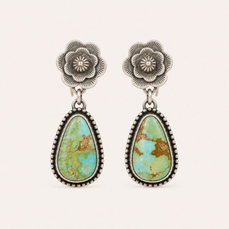 Turquoise Flower Earrings