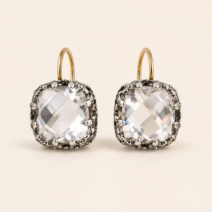 Cushion Crystal Earrings