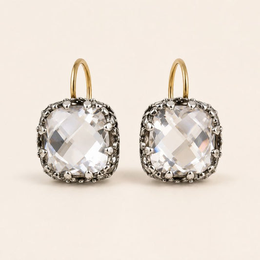Cushion Crystal Earrings