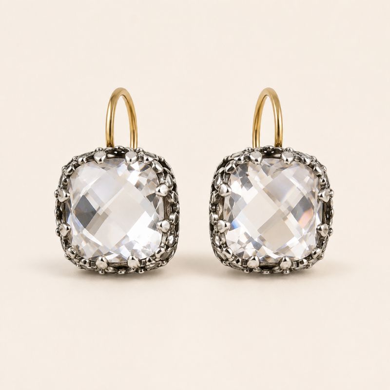 Cushion Crystal Earrings
