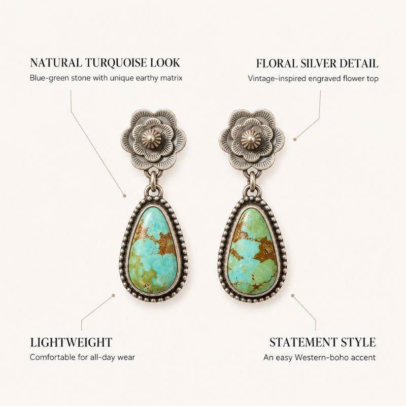 Turquoise Flower Earrings