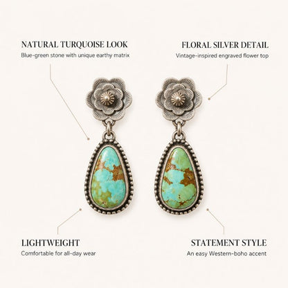 Turquoise Flower Earrings