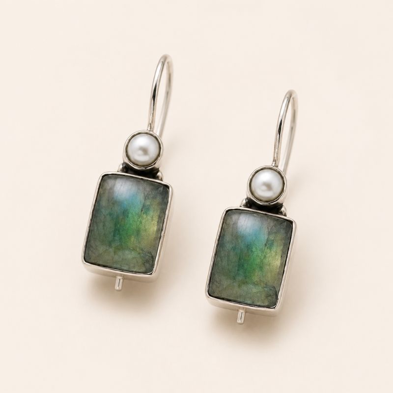 Rectangle Stone Earrings