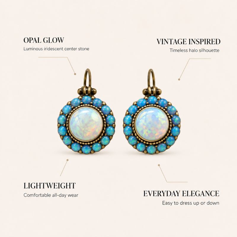 Blue Opal Drop Earrings