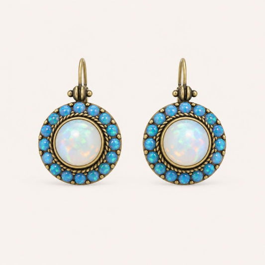 Blue Opal Drop Earrings